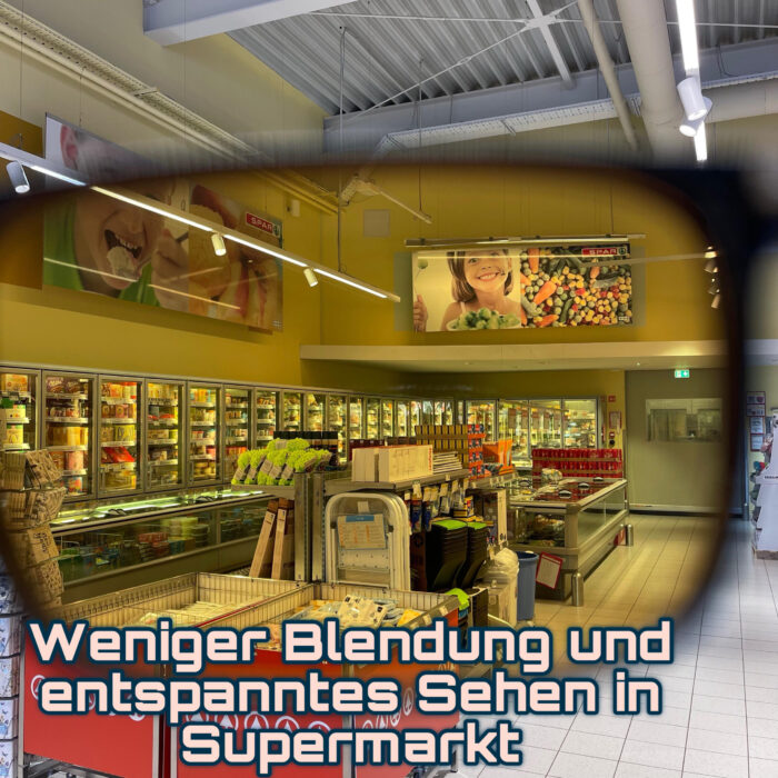Weniger Blendung und entspanntes Sehen im Supermarkt dank yodlyodl-Brille mit Blaulichtfilter