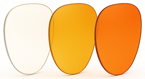 Transparente, Bernstein- und Orangenlinse